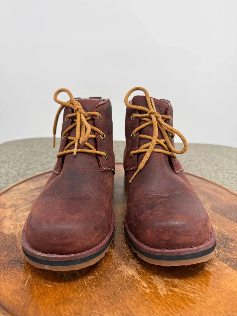 Columbia Boots Mens 7 Chinook Chukka Waterproof Brown Red Leather Lace